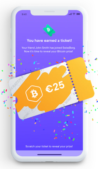 Claim your ticket for a chance to Win $100 on Swissborg App